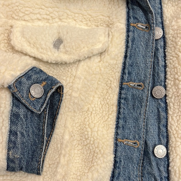 Pacsun Cropped Jean Jacket Sherpa 